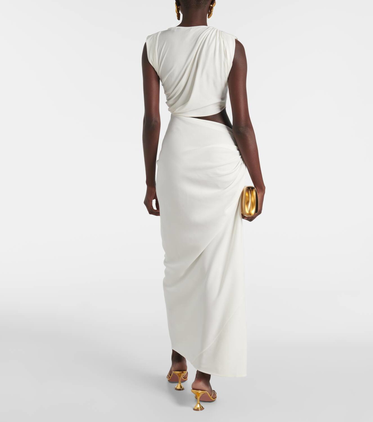 navy blue dress for baby girl ASOS DESIGN asymmetric draped maxi dress with cowl back in chocolate main image 1