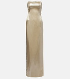 Galvan Strapless satin bustier gown