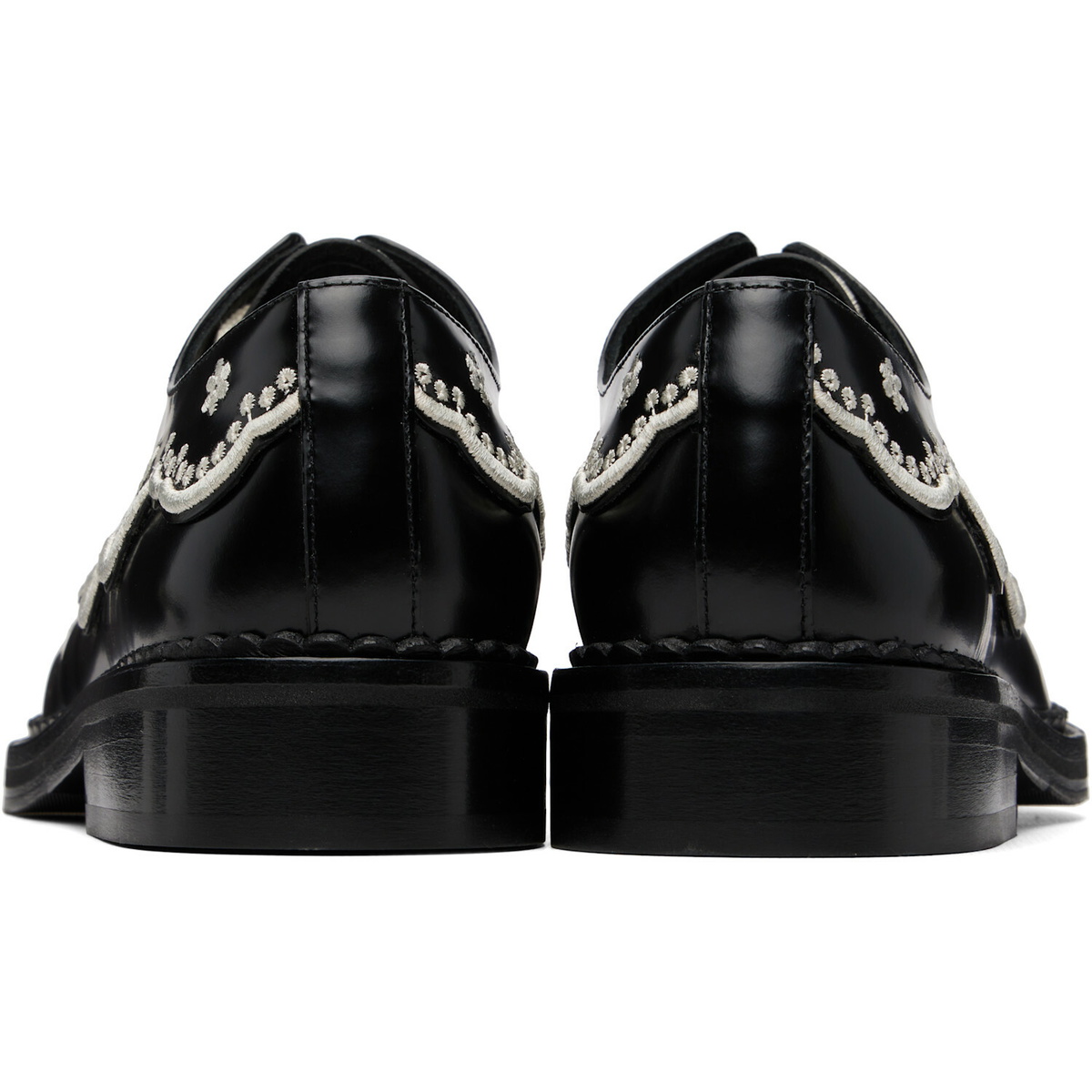 Simone Rocha Black Floral Lace Brogue Derbys