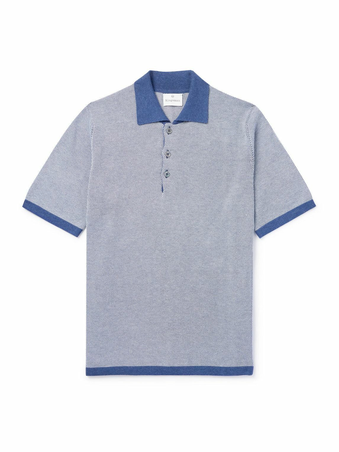 Kingsman - Birdseye Cotton Polo Shirt - Blue