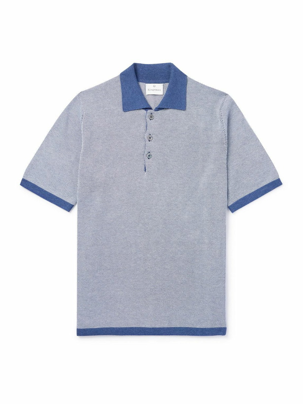 Photo: Kingsman - Birdseye Cotton Polo Shirt - Blue