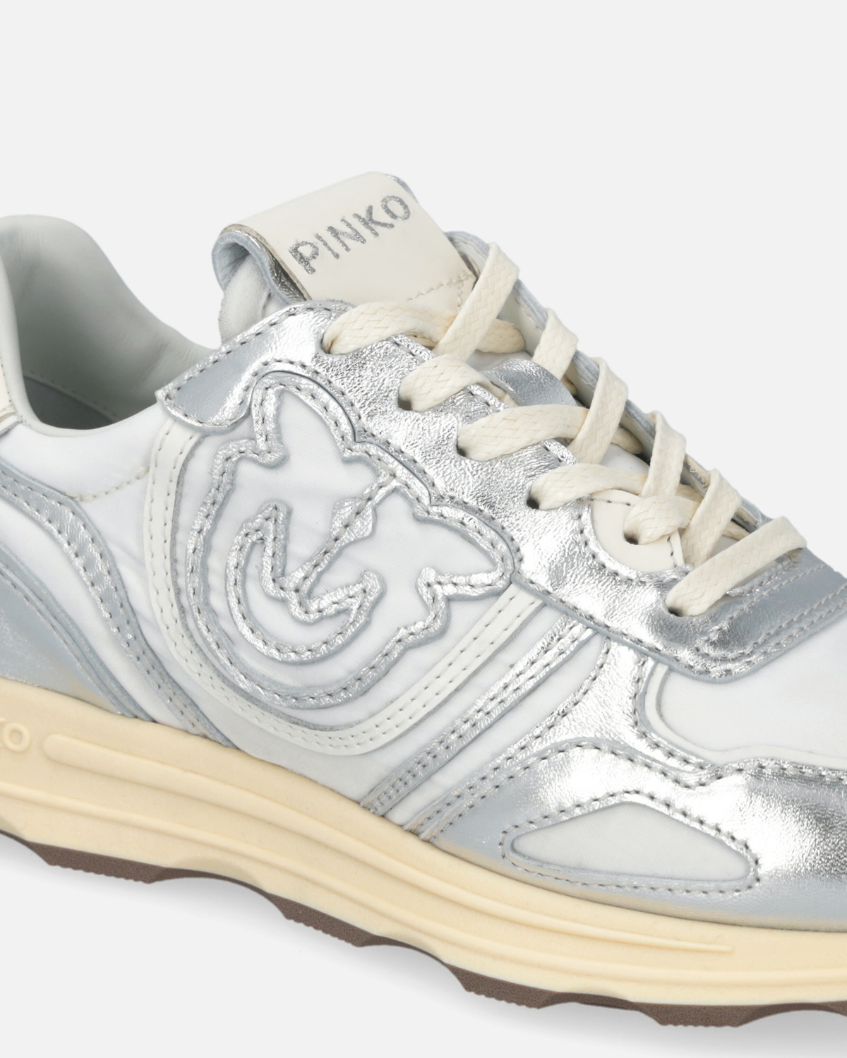 Pinko Logo Sneakers With Silver Details Silver