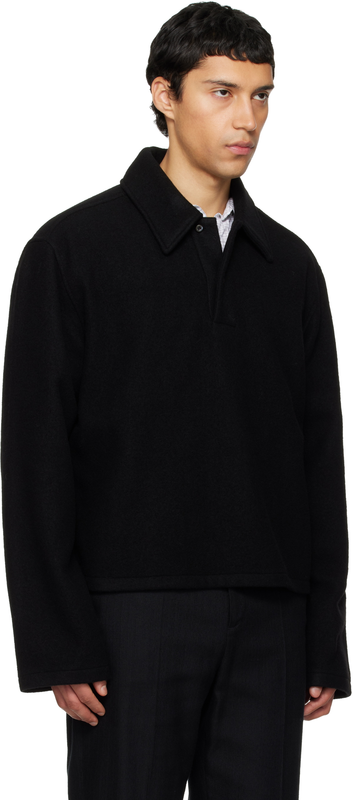 Rier Black Fleece Polo