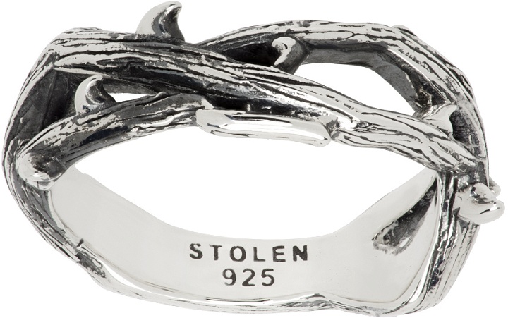 Photo: Stolen Girlfriends Club Silver Twisted Thorn Band Ring