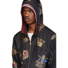 Dolce and Gabbana Black Hooded Crown Jacket