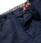 Etro - Navy Slim-Fit Paisley-Print Wool Suit Trousers - Blue