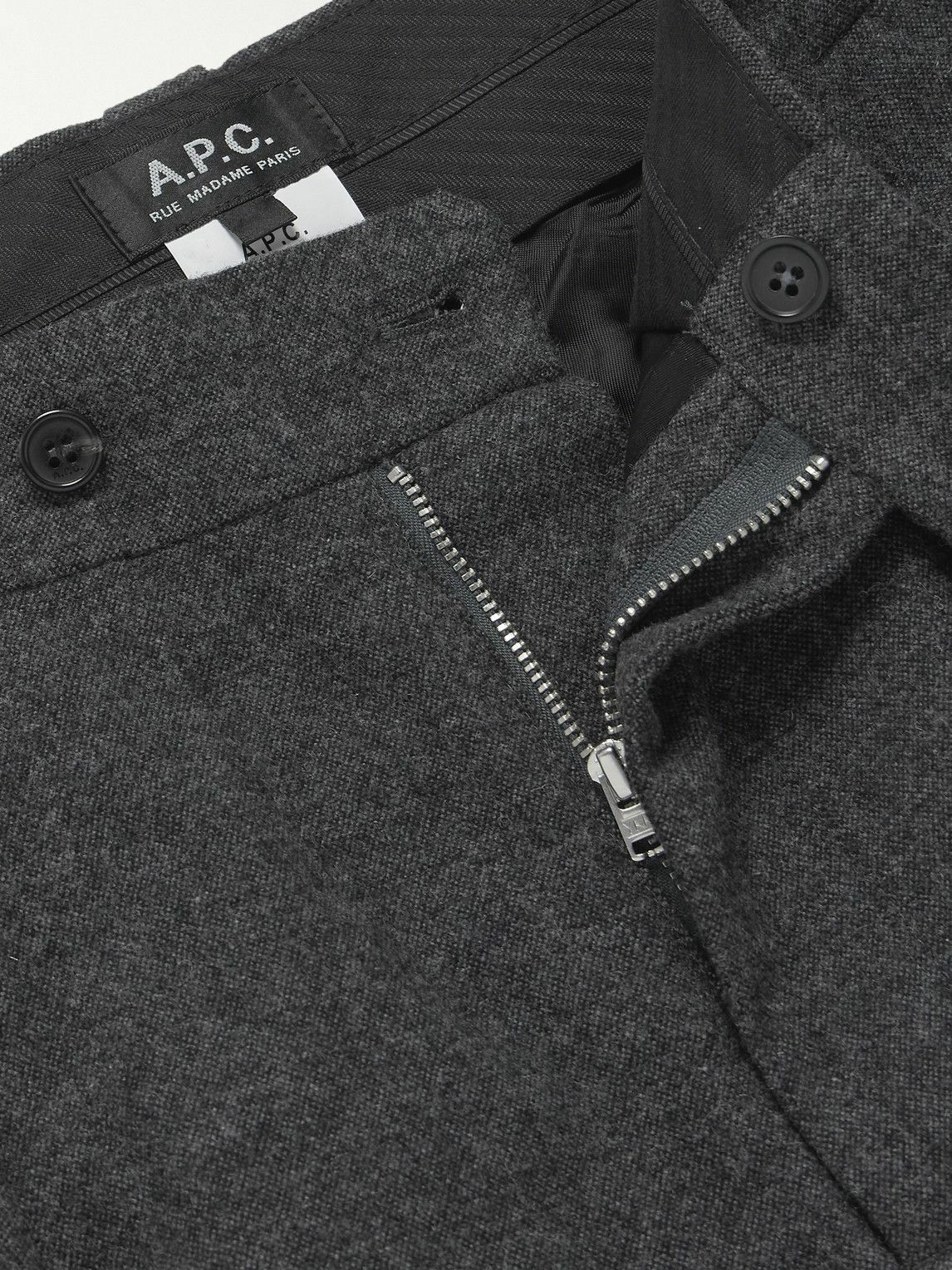 A.P.C. - Renato Tapered Pleated Wool-Blend Trousers - Gray