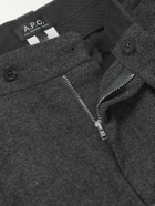 A.P.C. - Renato Tapered Pleated Wool-Blend Trousers - Gray