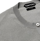 TOM FORD - Slim-Fit Knitted Silk-Blend Half-Placket Sweater - Gray