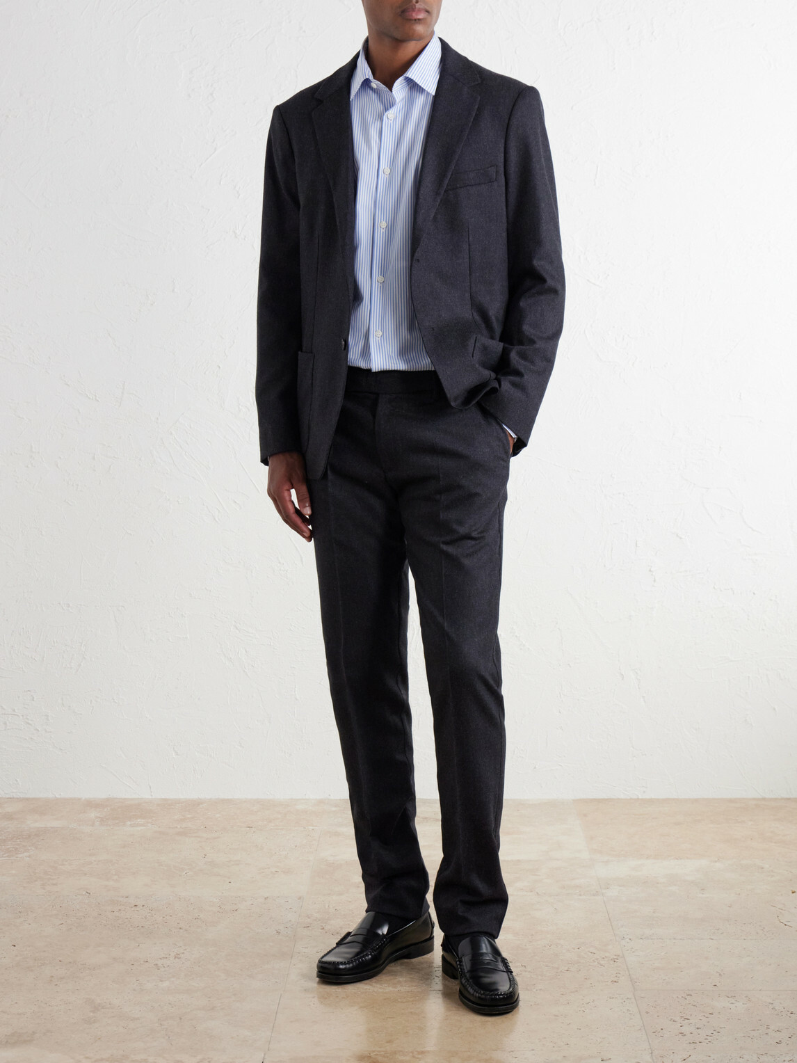 Sunspel - Wool and Cashmere-Blend Flannel Suit Jacket - Gray