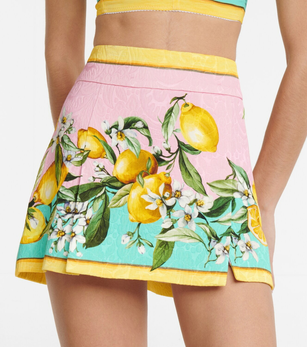 Dolce & Gabbana Black Floral Brocade High Waist Mini Shorts main image 1