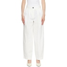 TOTEME White Single Pleat Cotton Trousers