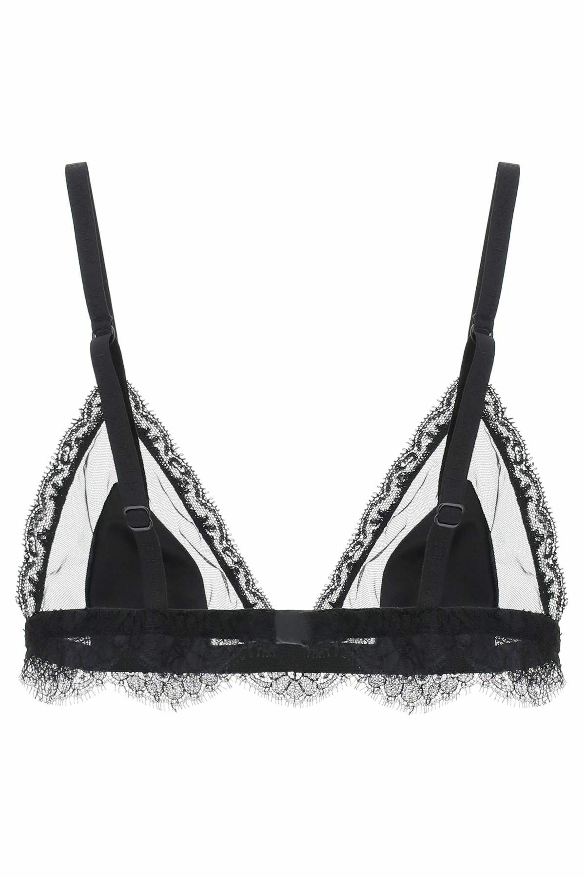 ブラジャー Dolce & Gabbana Triangle Satin And Lace Bra DOLCE & GABBANA triangle satin and lace bra Black Dolce