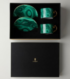 L'Objet - Malachite set of 2 teacups and saucers