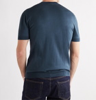 TOM FORD - Slim-Fit Silk and Cotton-Blend T-Shirt - Blue