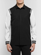NEIL BARRETT - Slim-Fit Webbing-Trimmed Cotton-Poplin Shirt - Black
