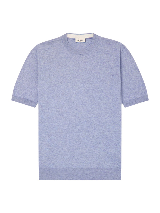 Photo: Altea - Maglia Cotton and Cashmere-Blend T-Shirt - Blue