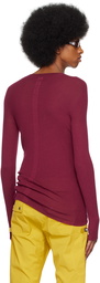 Rick Owens Burgundy Ribbed Sweater