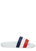Moncler Basile Striped Rubber Sliders White