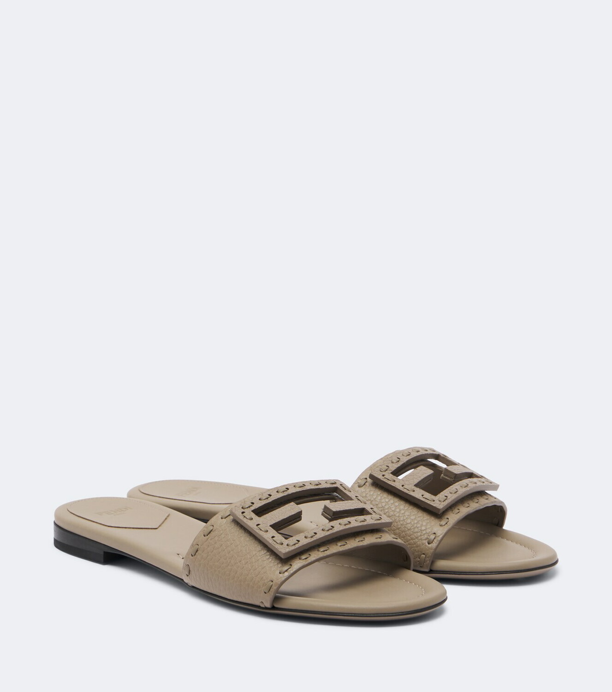 Fendi Tube FF leather slides