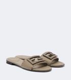 Fendi Tube FF leather slides