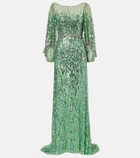 Jenny Packham Ines embellished sequined gown