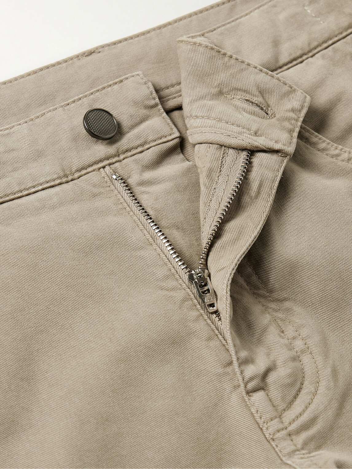 Purdey - Slim-Fit Straight-Leg Cotton-Blend Twill Trousers - Neutrals