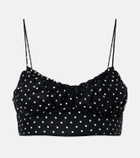 Faithfull Lucia polka-dot linen crop top