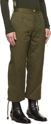 Dion Lee Khaki Wave Quilted Trousers