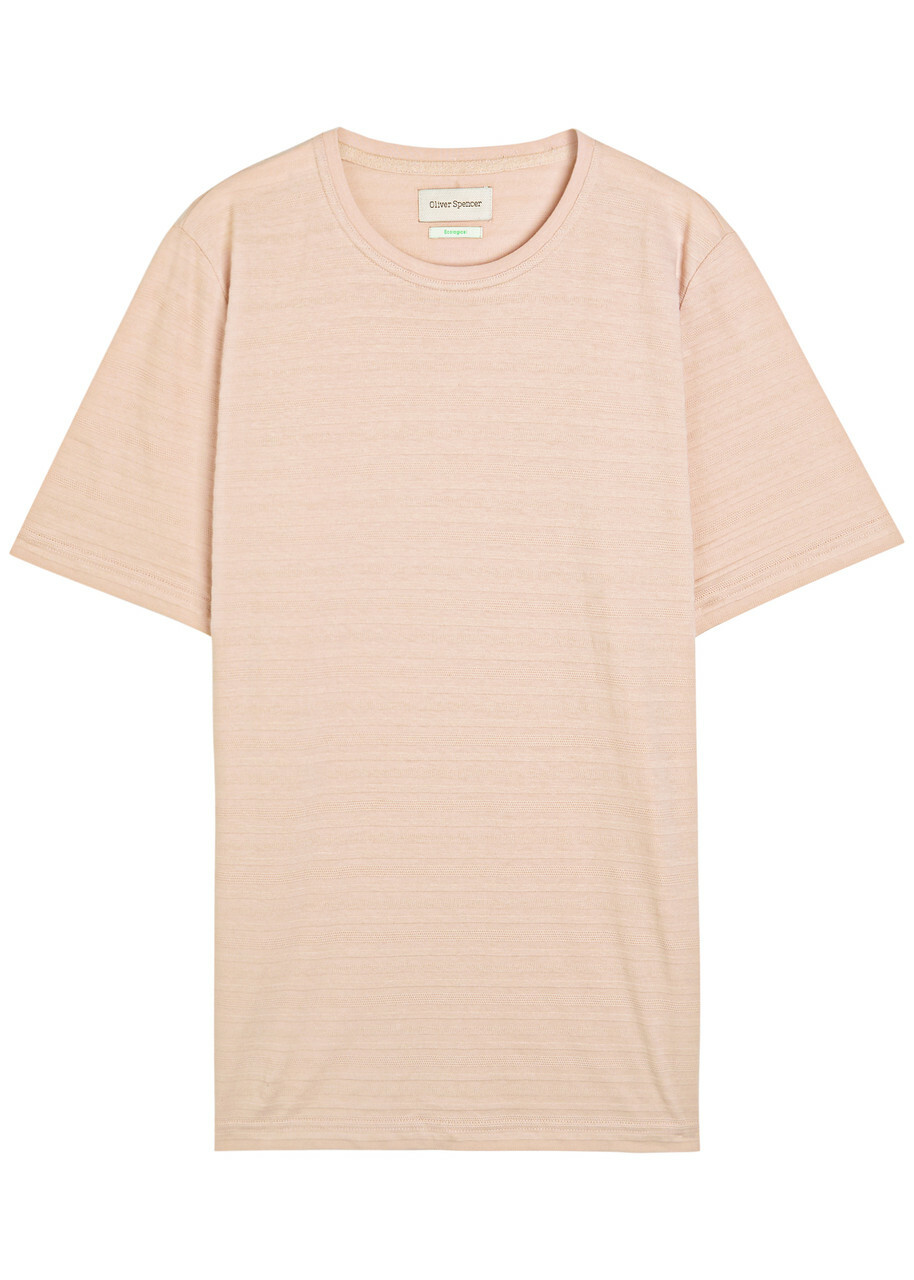 Oliver Spencer Conduit Striped Knit T-shirt Pink