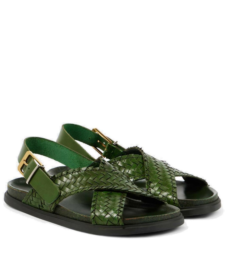 Photo: The Row Buckle woven leather slingback sandals
