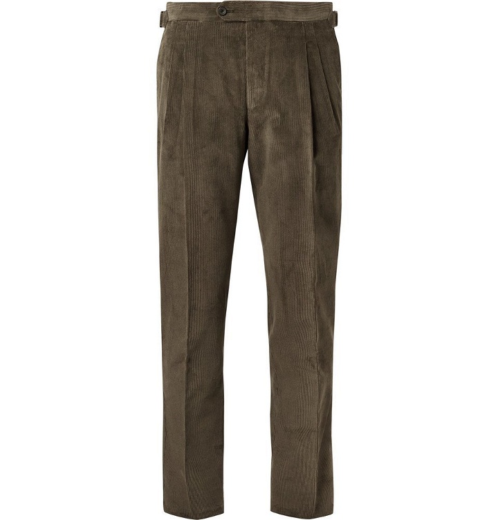 Photo: Thom Sweeney - Army-Green Slim-Fit Cotton-Corduroy Suit Trousers - Men - Green