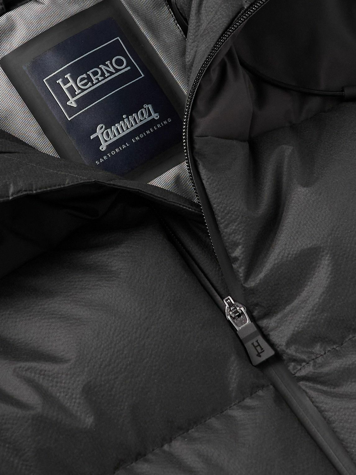 Herno Laminar - Flashlight Ripstop Hooded Down Jacket - Black Herno