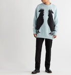 Loewe - Oversized Intarsia Mohair-Blend Sweater - Blue