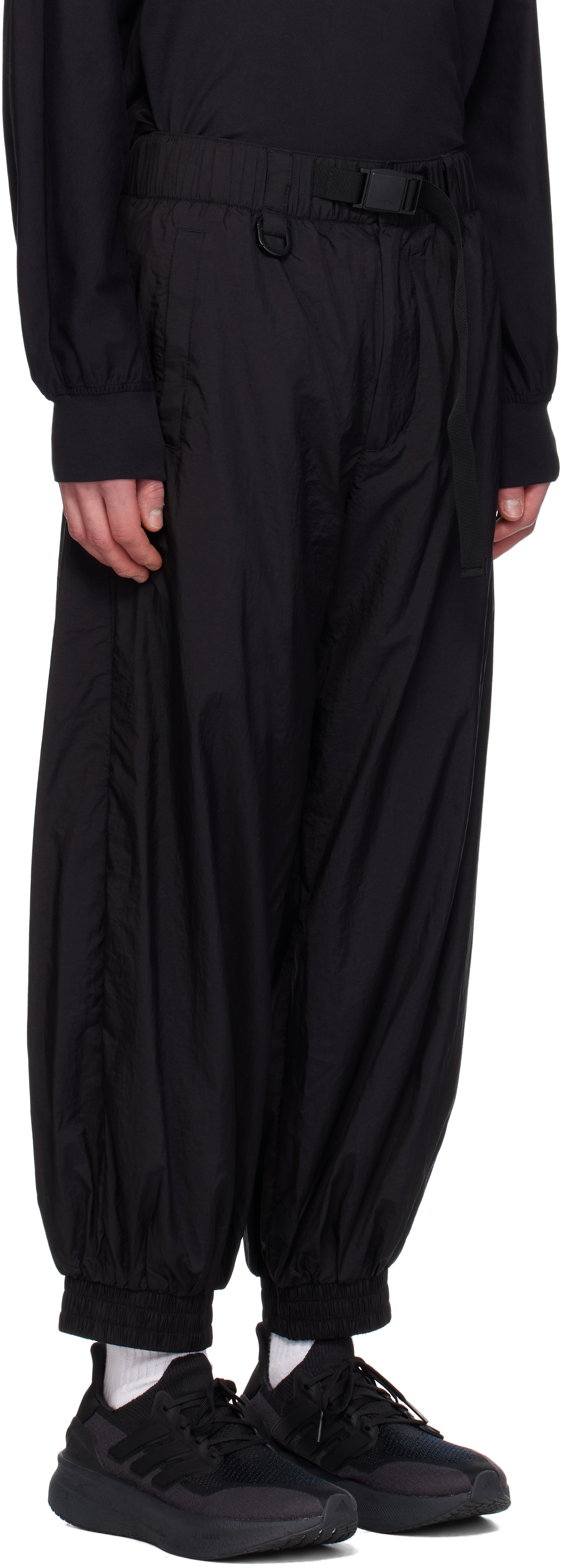 Y-3 Black 3-Stripes Nylon Sweatpants