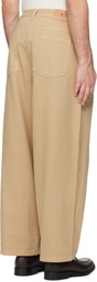 LE17SEPTEMBRE Tan Over-Dyeing Wide Tuck Jeans
