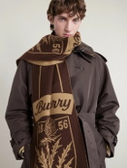 Burberry - Logo-Jacquard Fringed Wool Scarf
