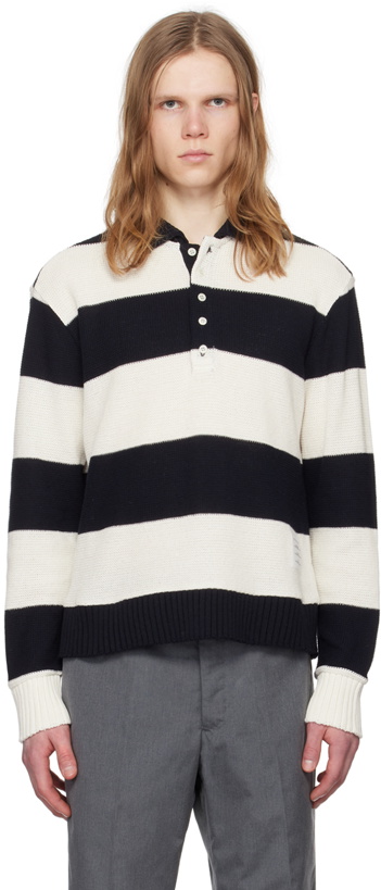 Photo: Thom Browne Navy Striped Polo