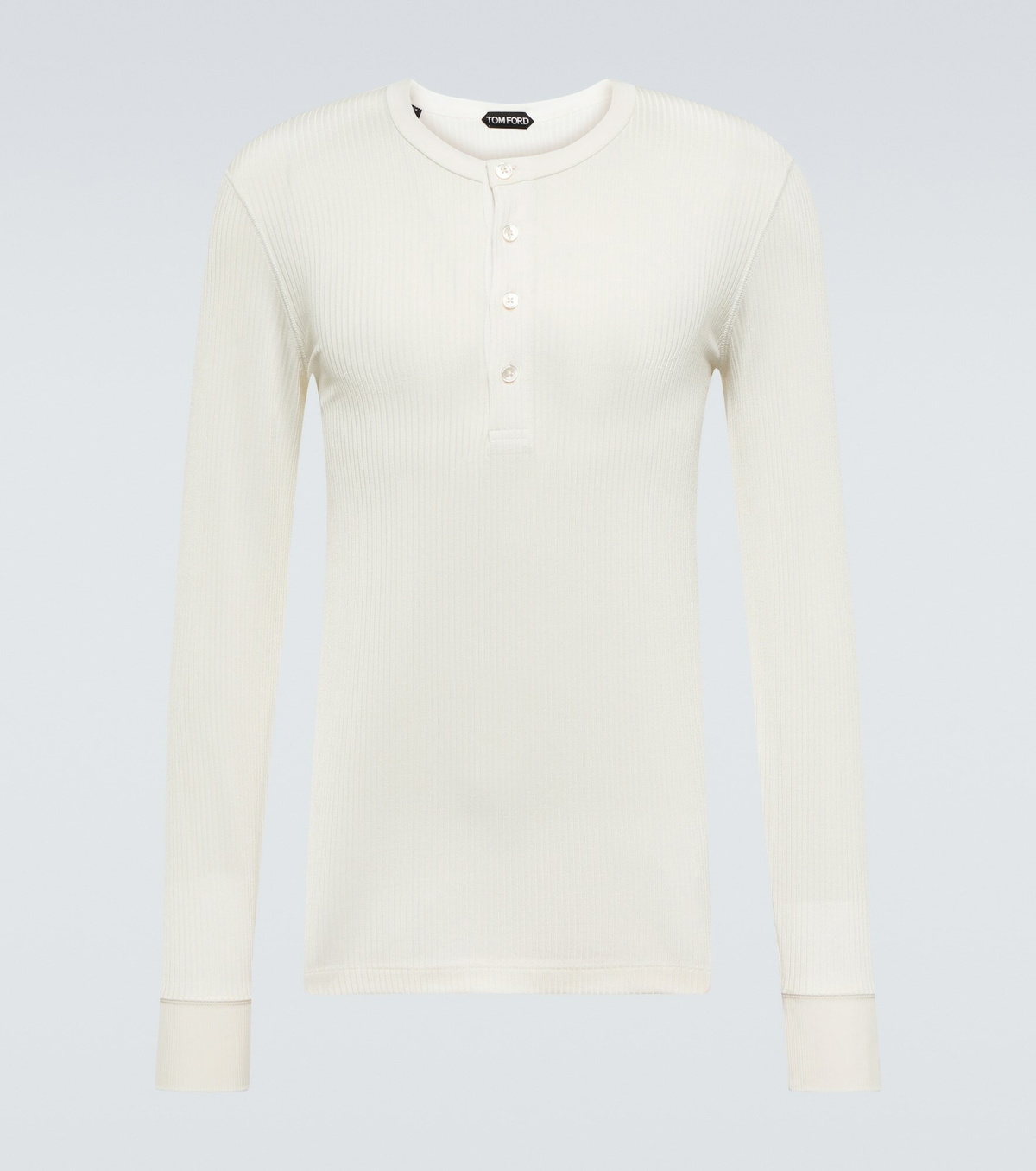 TOM FORD HENLEY T-SHIRT クルーネック Tom Ford - Long-sleeved Henley T-shirt TOM FORD
