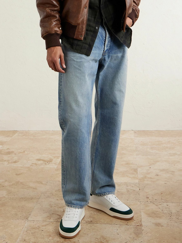 Photo: SAINT LAURENT - SL/61 Suede-Trimmed Leather Sneakers - White