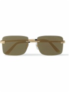 Cartier Eyewear - Santos Frameless Gold-Tone Sunglasses