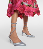 Rene Caovilla Cleo embellished satin pumps