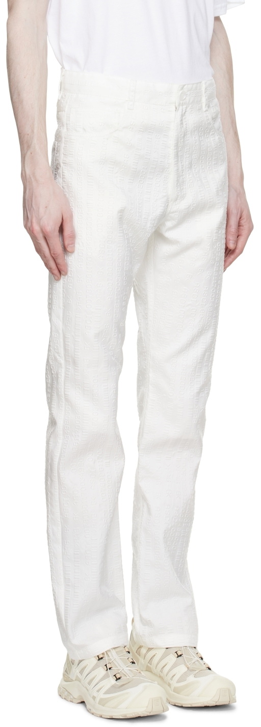 Kanghyuk White Polyester Trousers