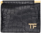 TOM FORD Black Croc-Embossed Card Holder