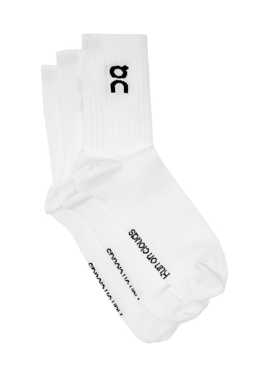 ON Logo Cotton-blend Socks set of Three White