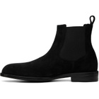 BOSS Black Suede Elasticated Panels Chelsea Boots