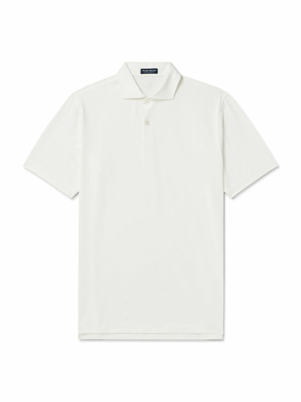 Photo: Peter Millar - Albatross Pima Cotton-Blend Piqué Polo Shirt - White