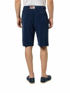 MC2 Saint Barth Man Navy Blue Terry Bermuda Shorts Rande Sponge