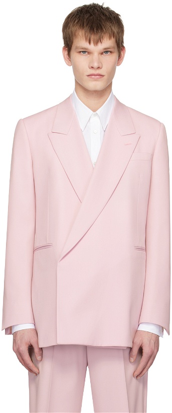 Photo: Alexander McQueen Pink Wrapped Front Blazer