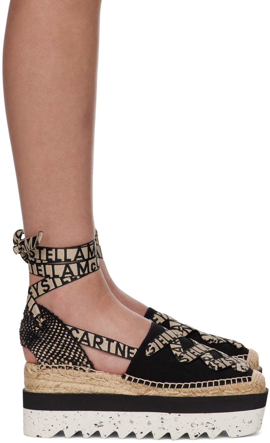 Stella McCartney Black Gaia Platform Espadrilles